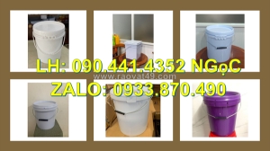 Thùng sơn 10 lít trơn, vỏ thùng sơn 20 lít cao cấp, thùng nhựa 22 lít vuông, xô nhựa 30 lít đựng sơn dầu