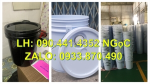 Thùng sơn nhựa 12 lít màu xanh lá, thùng đựng sơn 16 lít màu đỏ, xô nhựa  lít đựng sơn dầu màu cam