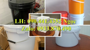 Thùng sơn nhựa  lít tròn, thùng đựng sơn 16 lít trơn, vỏ thùng sơn nhựa 12 lít siêu dày, nhựa pp cao cấp