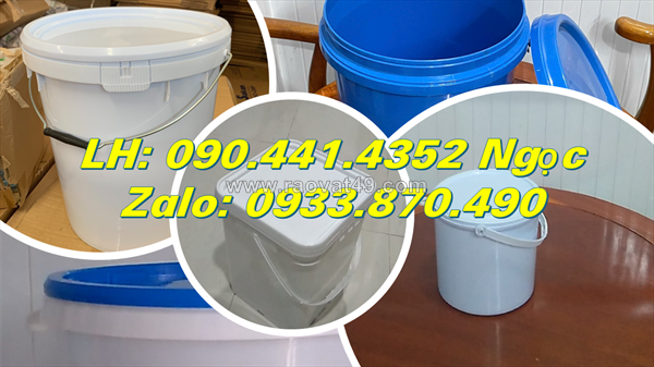 Thùng sơn nhựa pp chính phẩm, giá thùng sơn trơn 10 lít, vỏ thùng sơn 12 lít giá rẻ