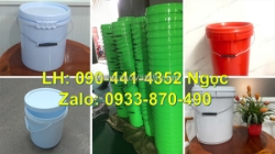 Thùng sơn trơn 20 lít màu trắng, vàng, đen, đỏ… giá rẻ, thùng đựng sơn 22 lít màu trắng nắp rót