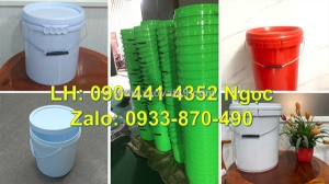 Thùng sơn trơn 20 lít màu trắng, vàng, đen, đỏ… giá rẻ, thùng đựng sơn 22 lít màu trắng nắp rót