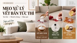 Tổng hợp mẹo vặt tẩy vết bẩn cứng đầu trên ghế sofa tại nhà