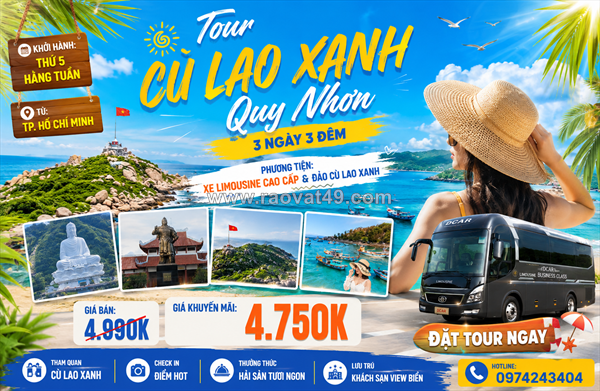 Tour cù lao xanh quy nhơn 3 ngày 3 đêm | xe limousine cao cấp – khám phá “viên ngọc xanh” giữa biển khơi