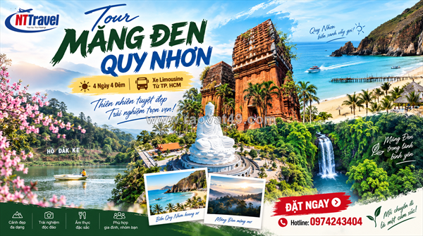 Tour măng đen quy nhơn 4 ngày 4 đêm xe limousine từ tp.hcm: trải nghiệm biển cả và núi rừng