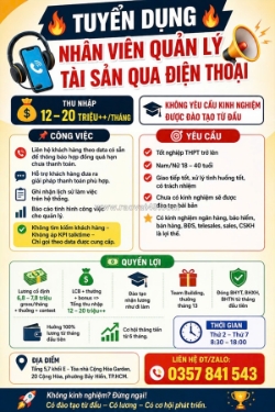 Tuyển dụng nhân viên quản lý tài sản qua điện thoại