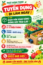 Tuyển nhân viên soạn hàng bình chánh