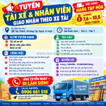 Tuyển tài xế & nhân viên giao nhận theo xe tải