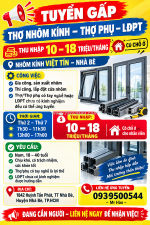 Tuyển thợ nhôm kính – thợ phụ – lđpt nhà bè