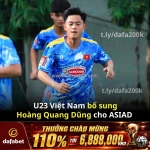 U23 việt nam bổ sung hoàng quang dũng cho asiad 20!