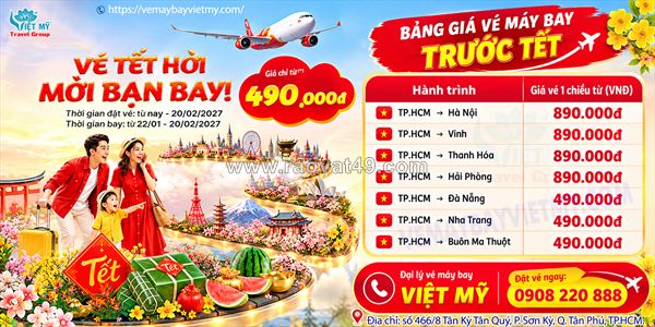 Vietjet air ưu đãi vé máy bay tết 2027