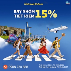 Vietravel airlines giảm 15% khi bay nhóm
