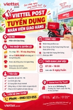 Viettel post tây thạnh tuyển nhân viên giao hàng