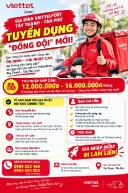 Viettelpost tây thạnh tuyển nhân viên giao nhận