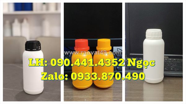 Vỏ chai nhựa 250ml đựng nước lau bếp, chai vuông 500ml đựng chất xử lý rác thải, chai 1 lít đựng chất xử lý nước