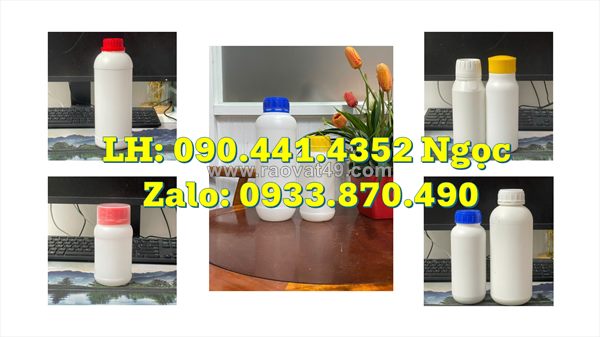 Vỏ chai nhựa 250ml đựng nước lau bếp, chai vuông 500ml đựng chất xử lý rác thải, chai 1 lít đựng chất xử lý nước