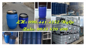 Vỏ thùng phuy sắt đựng hóa chất rắn nắp hở, thùng phuy sắt 220 lít đựng hóa chất mới và qua sử dụng