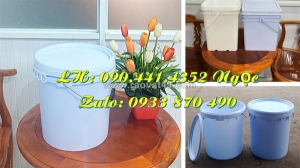 Vỏ thùng sơn 12 lít nhựa pp chính phẩm, thùng sơn đựng 16 lít, thùng sơn vuông 20 lít quai nhựa, quai sắt