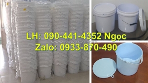 Xô nhựa 20 lít tròn đựng thực phẩm, thùng sơn 22 lít vuông, vỏ thùng sơn 30 lít nhựa pp chính phẩm