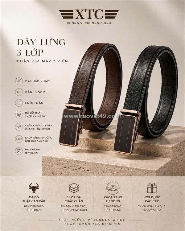 Xưởng may dây nịt theo yêu cầu, hỗ trợ thiết kế và dập logo