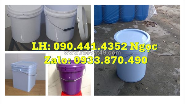 Xưởng sx vỏ thùng sơn 5 lít màu trắng, thùng sơn 10 lít quai nhựa, thùng sơn nhựa 20 lít nắp rót
