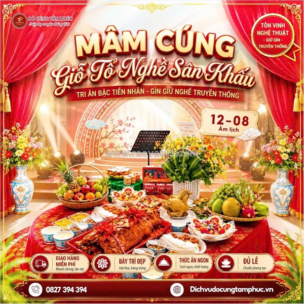 Ý nghĩa mâm cúng giỗ tổ nghề sân khấu - 12/8 âm lịch