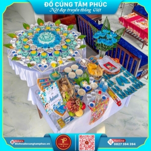 Ý nghĩa mâm cúng tone xanh dương