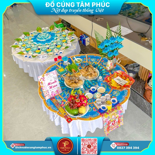 Ý nghĩa mâm cúng tone xanh dương
