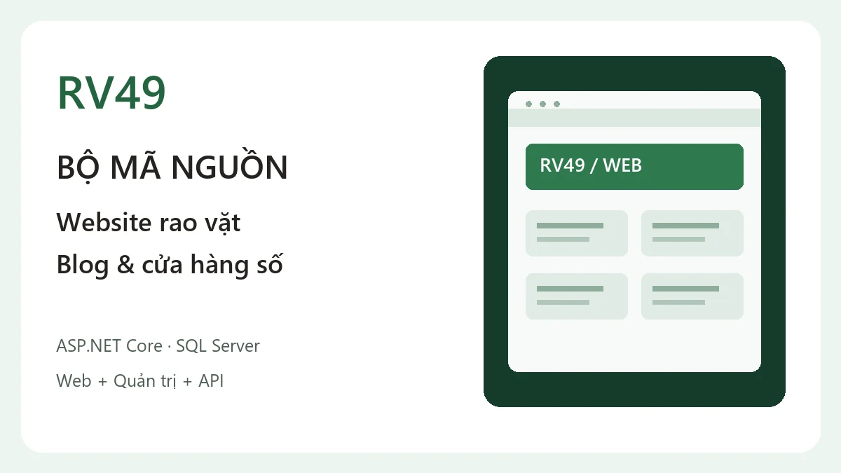 Bộ mã nguồn website rao vặt, blog và cửa hàng số RV49