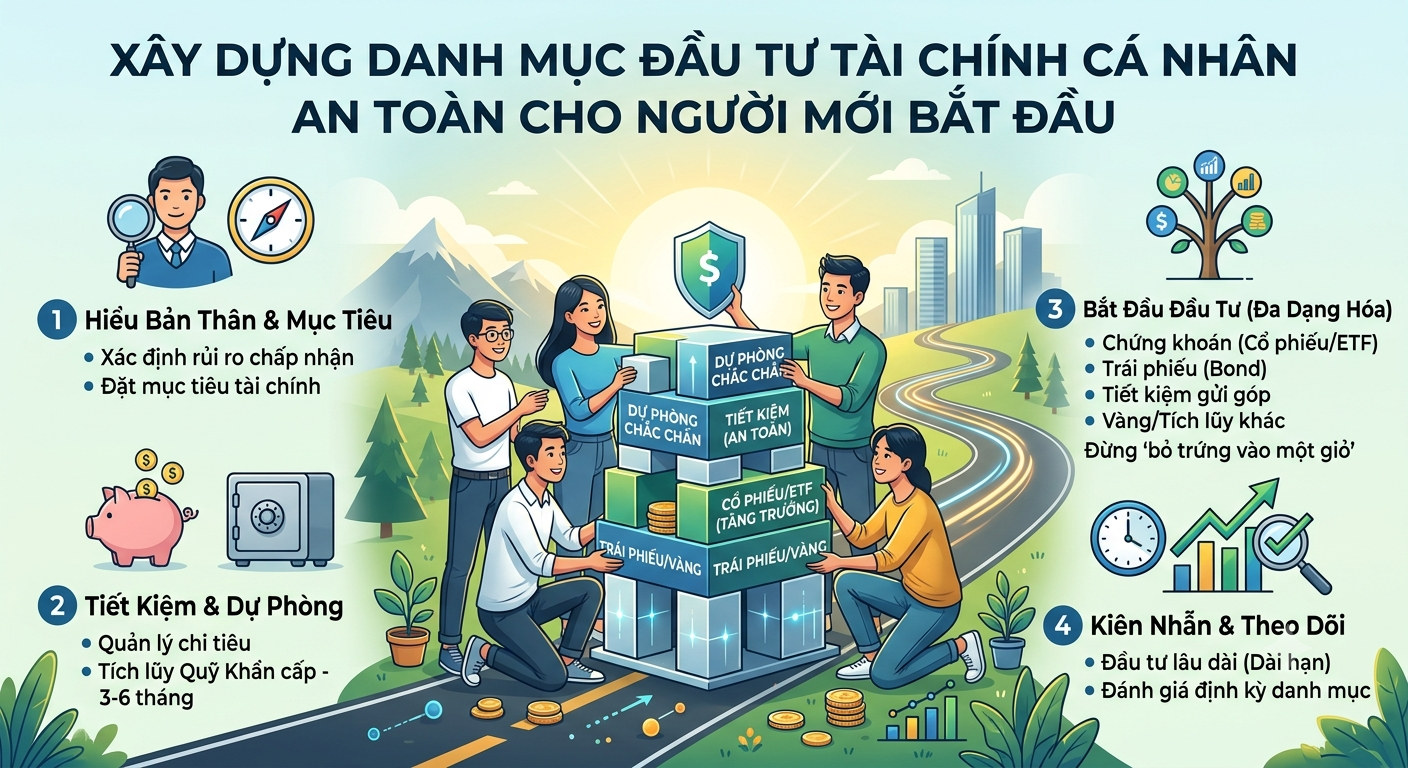 Hướng dẫn xây dựng danh mục đầu tư tài chính cá nhân an toàn cho người mới bắt đầu